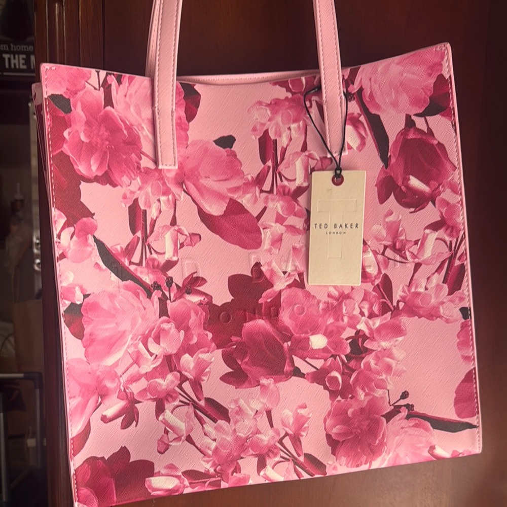 Ted Baker Pink Floral Structured Tote